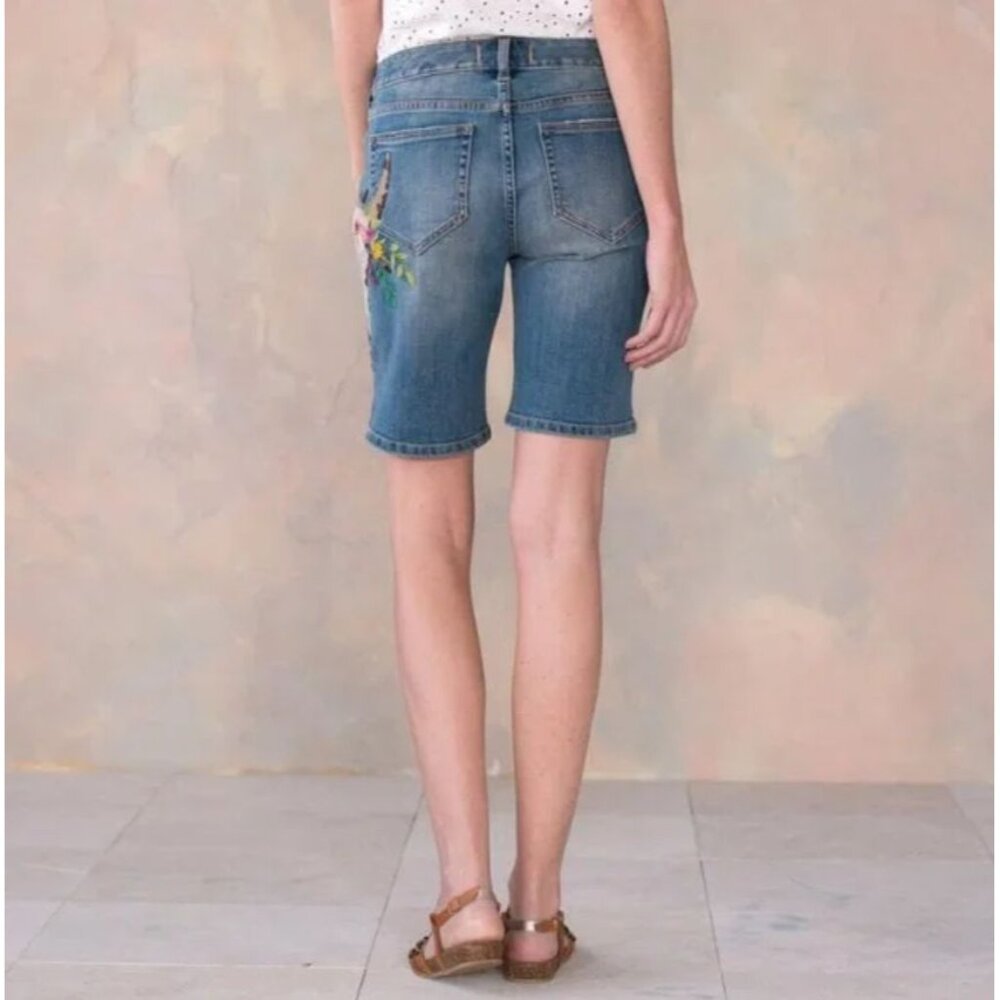Sundance Shorts 27 Embroidered Denim Bermuda Western Rockabilly Stretch Rare! HT - Picture 7 of 16